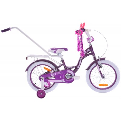 Detský bicykel 16" Fuzlu Lilly fialovo-biely